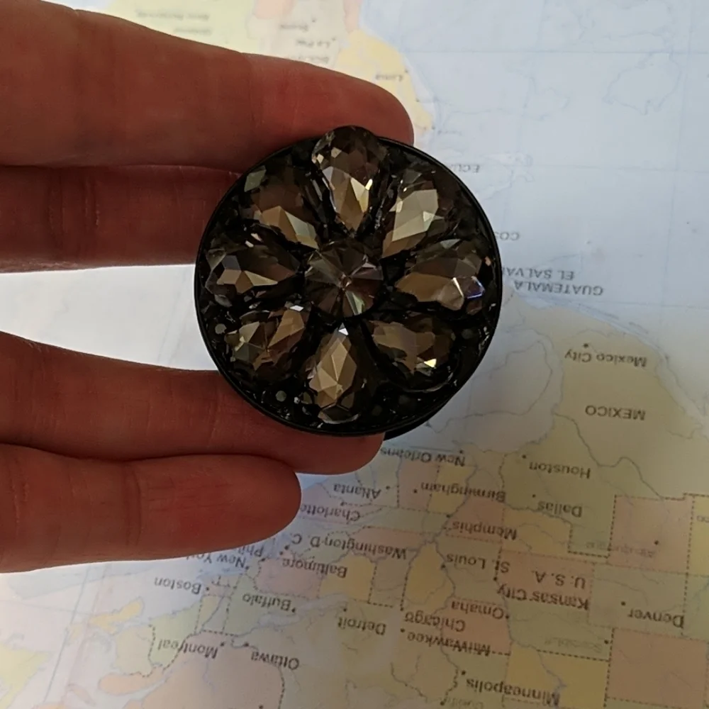 Black bejeweled phone holder